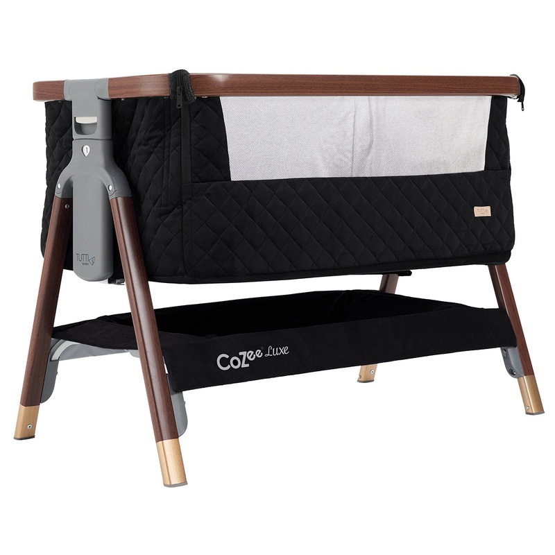 Tutti Bambini CoZee Luxe Bedside Crib – Walnut / Black