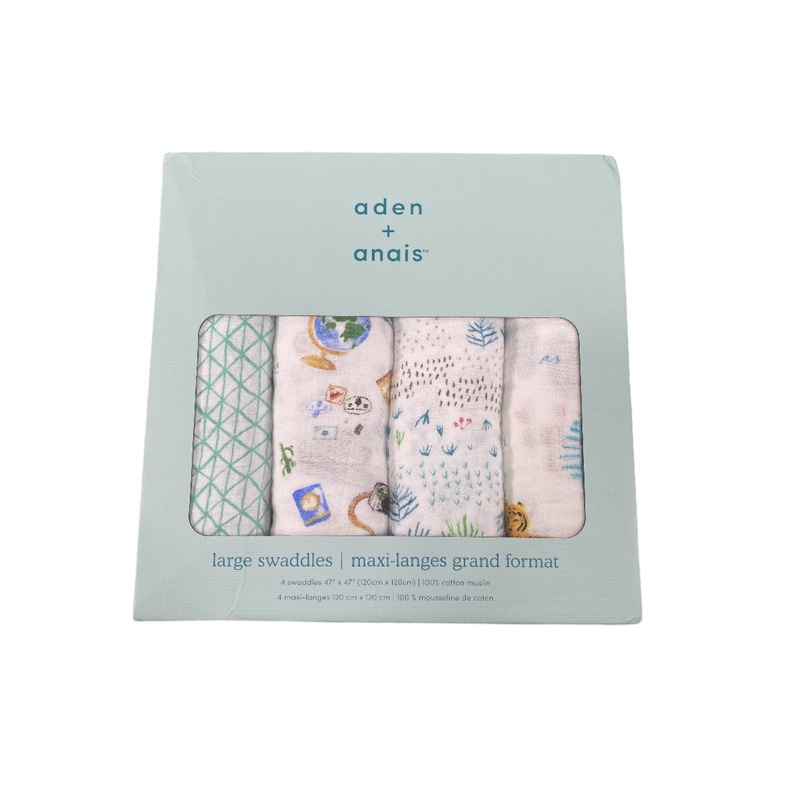 Aden + Anais Large Cotton Muslin Swaddle 4pk, Around The World