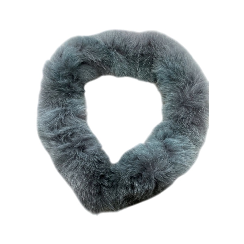 BabyFrrr Faux Fur Stroller Hood Trim, Blue/Grey