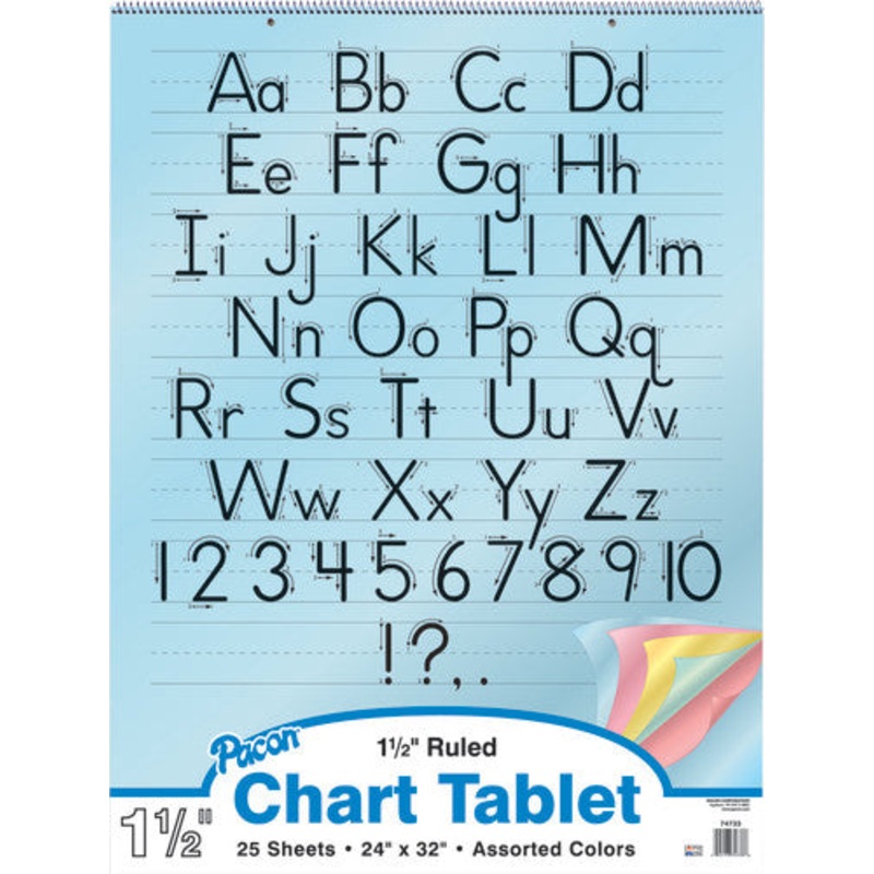Colored Paper Chart Tablet, 24″ x 32″, 1 1/2″ ruled