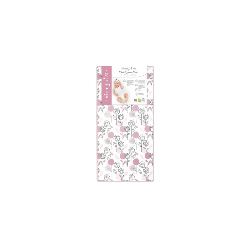 Floral Dreams Firm Fiber Standard Crib Mattress in Rose Pink
