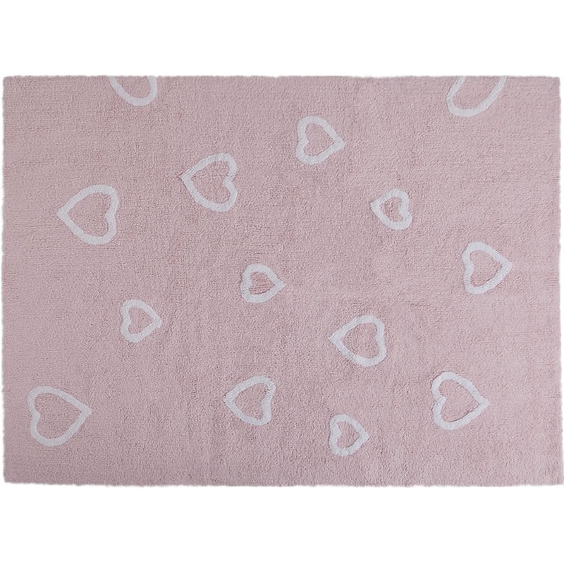 Lorena Canals Hearts Rug – Pink (4′ x 5′ 3″)