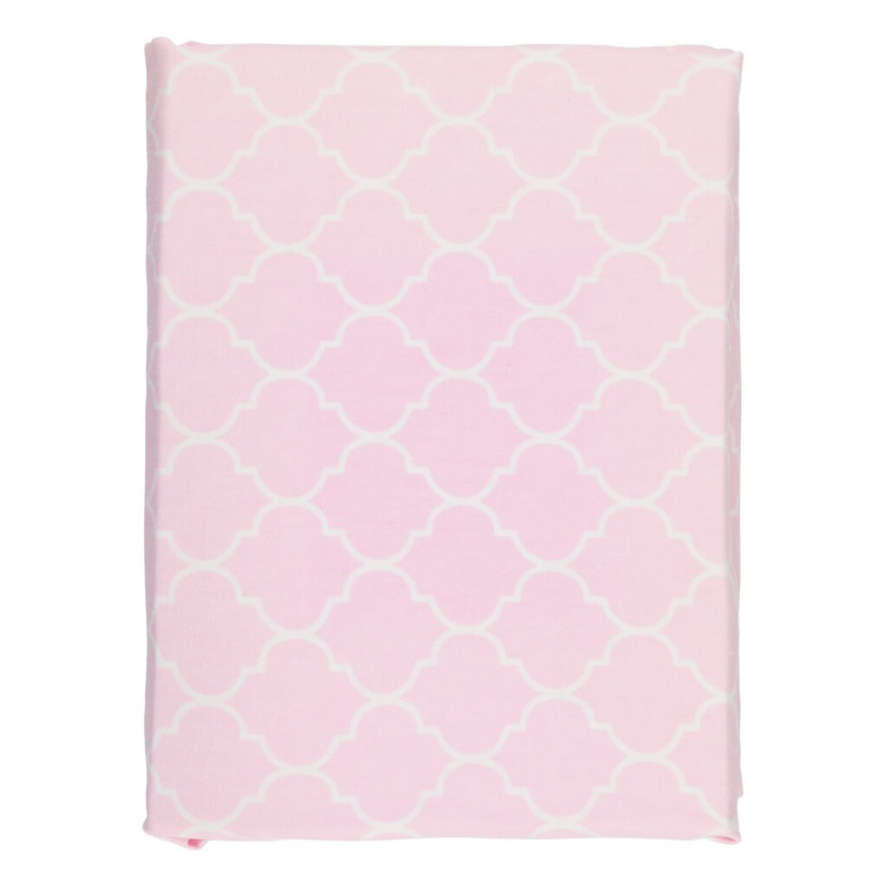Crib Fitted Sheet Pink Quattrofoil