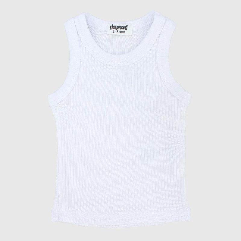 White Ribbed Tank Top
