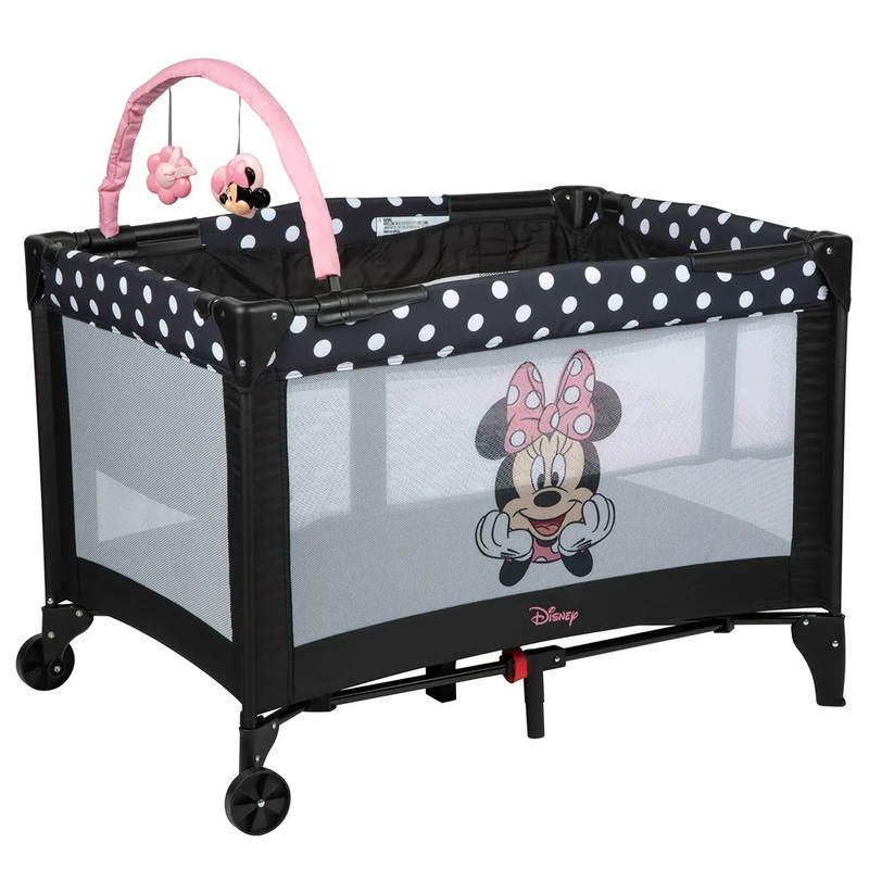3D Ultra Baby Play Yard with Bassinet and Toy Bar – Peeking Minnie (See Description)