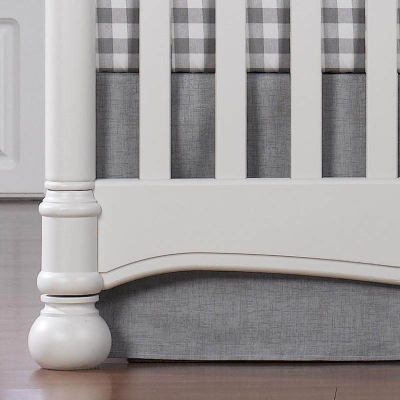 Liz & Roo Gray Crosshatch Crib Skirt 17″ Drop
