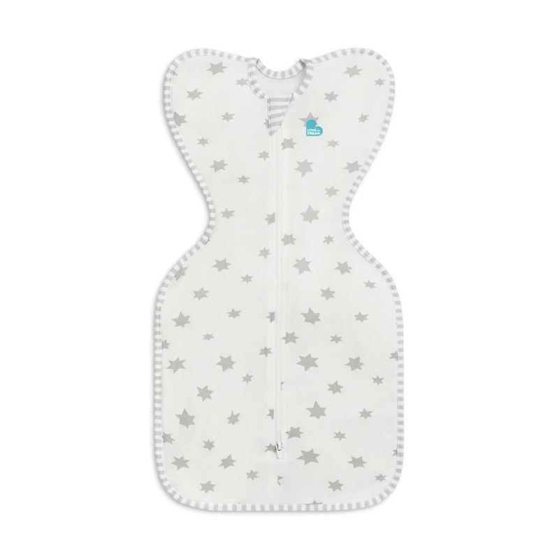 Love To Dream – Swaddle UP –  Bamboo Lite – 0.2 TOG – White / Grey Stars