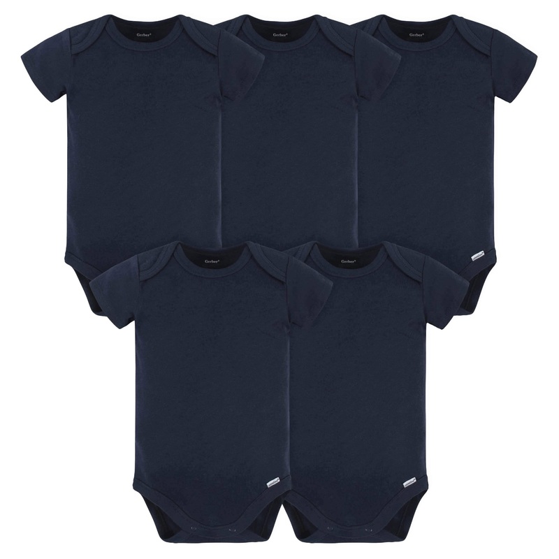 5-Pack Baby Navy Premium Short Sleeve Onesies Bodysuits
