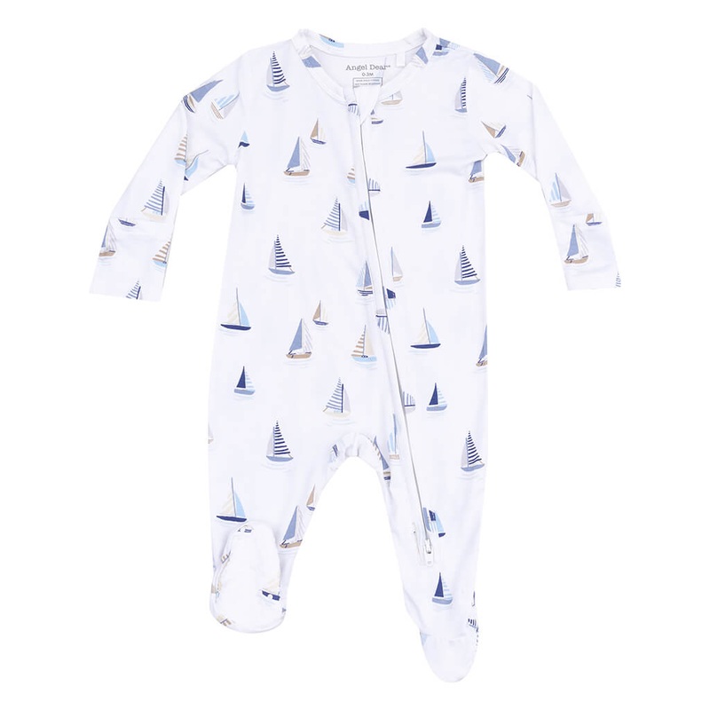 ADR 2 Way Zipper Footie Sailboats Blue