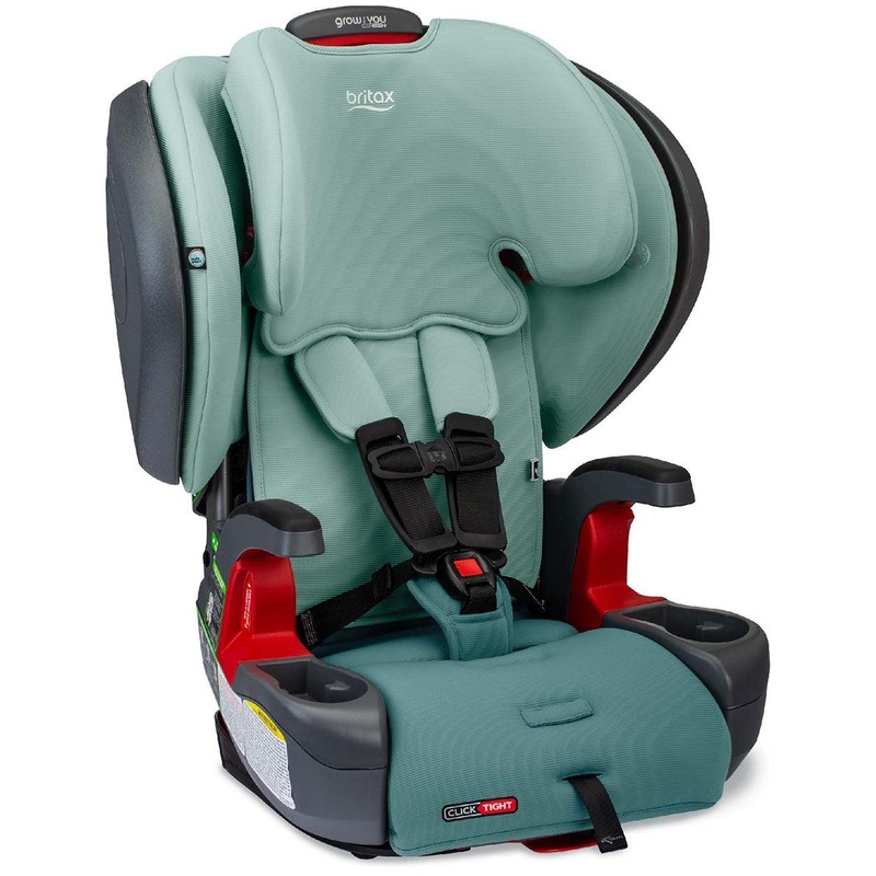Britax OPEN BOX Grow With You ClickTight Plus Harness Booster Car Seat – Green Ombre
