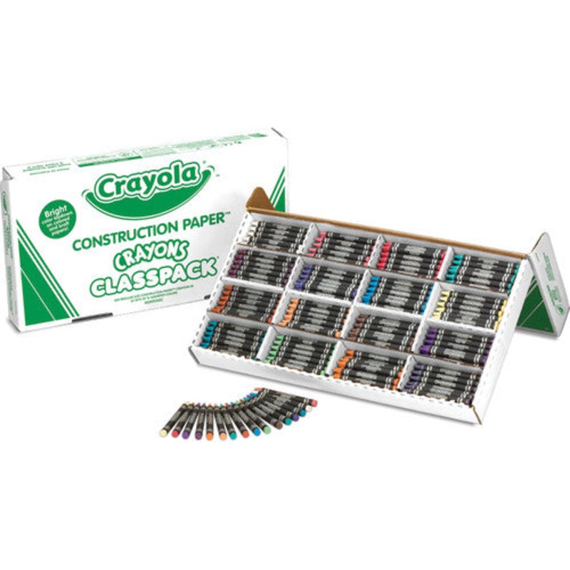Crayola Construction Paper Crayons Classpack, Regular-size