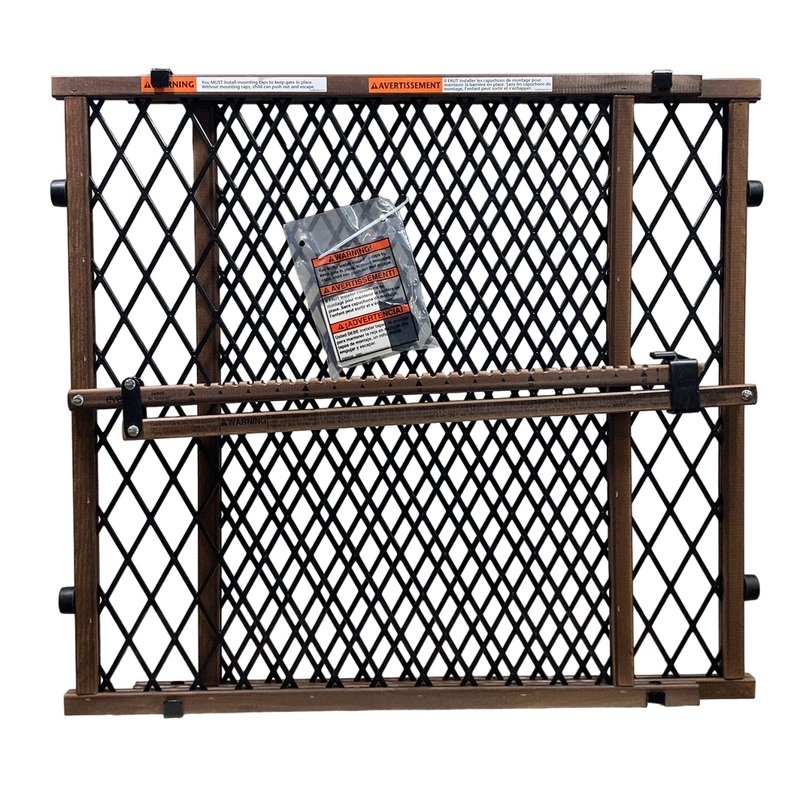 Evenflo Position & Lock Adjustable Wood Baby Gate, Farmhouse Collection
