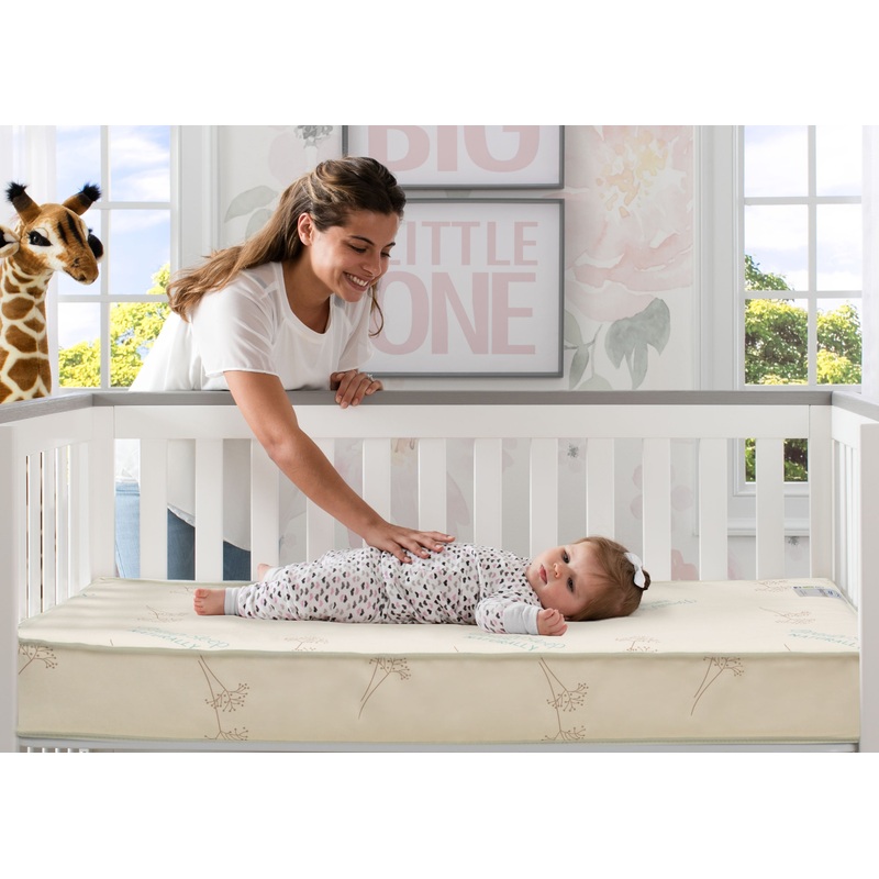 SlumberTime Naturally 4-Inch Mini Crib Mattress with 100% Cotton Fitted Crib Sheet