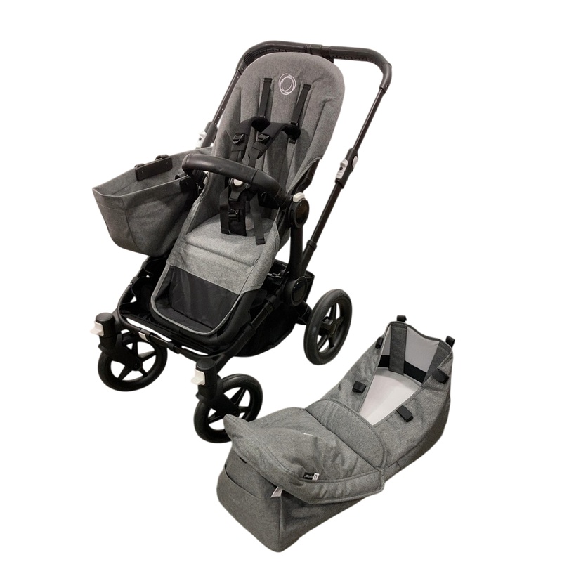 Bugaboo Donkey 5 Mono Stroller, Black, Grey Melange, 2024, No Canopy