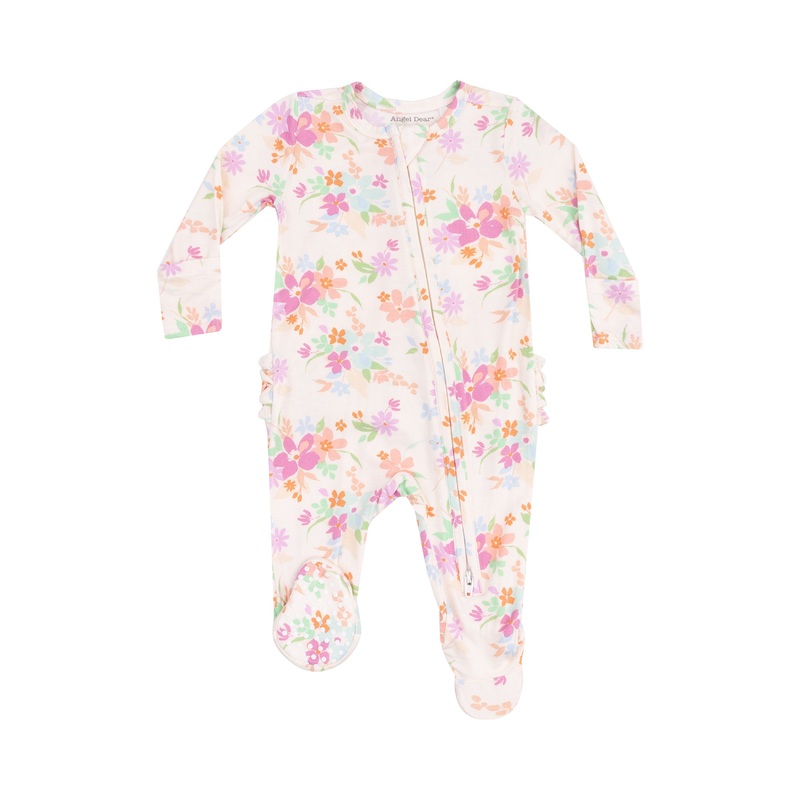 Pick A Posy 2-Way Zipper Ruffle Back Footie