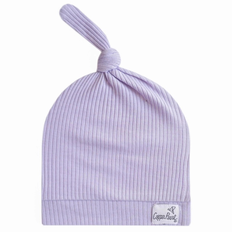 Ribbed Top Knot Hat – Periwinkle