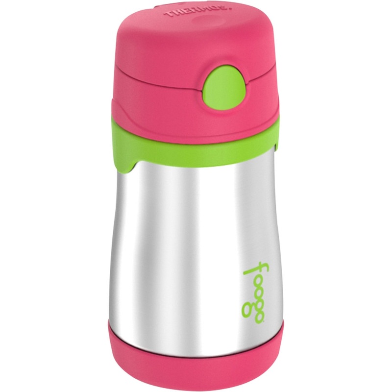 Thermos Foogo 10 oz Vacuum Insulated Stainless Steel Straw Bottle – Watermelon/Green