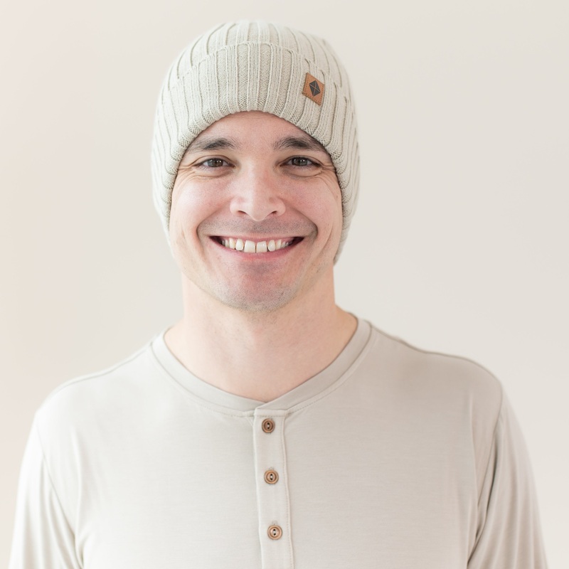 Chunky Knit Adult Ribbed Beanie in Almond