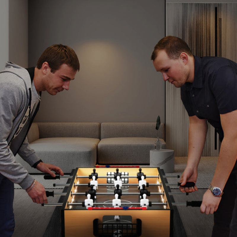 Game Room Size Football Table With Non-Slip Handle-Brown
