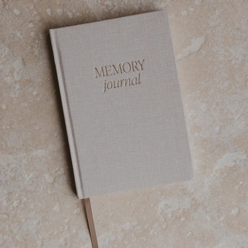 Neutral Memory Fabric Journal – Home Decor