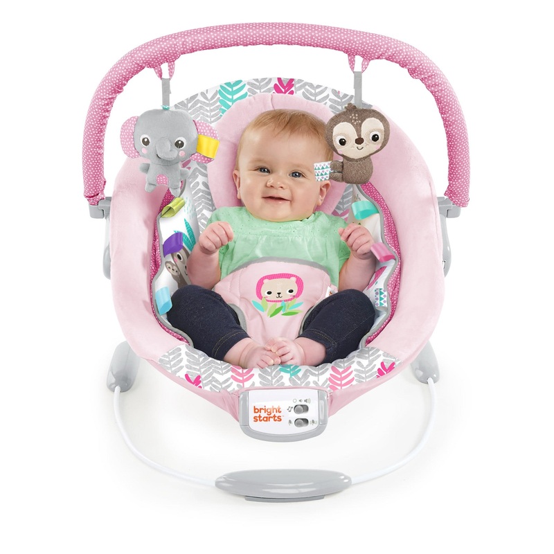 Rosy Vines Comfy Baby Bouncer with Vibrating Infant Seat & Taggies