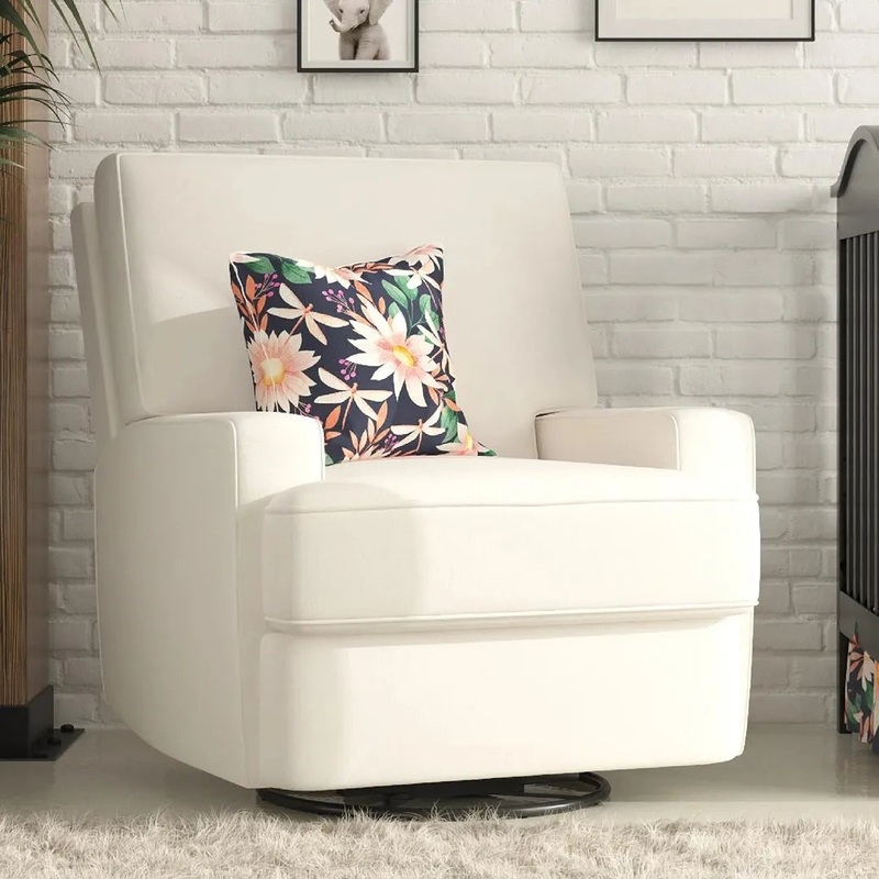 Rylan 4-in-1 Swivel Glider Rocker Recliner Chair – White