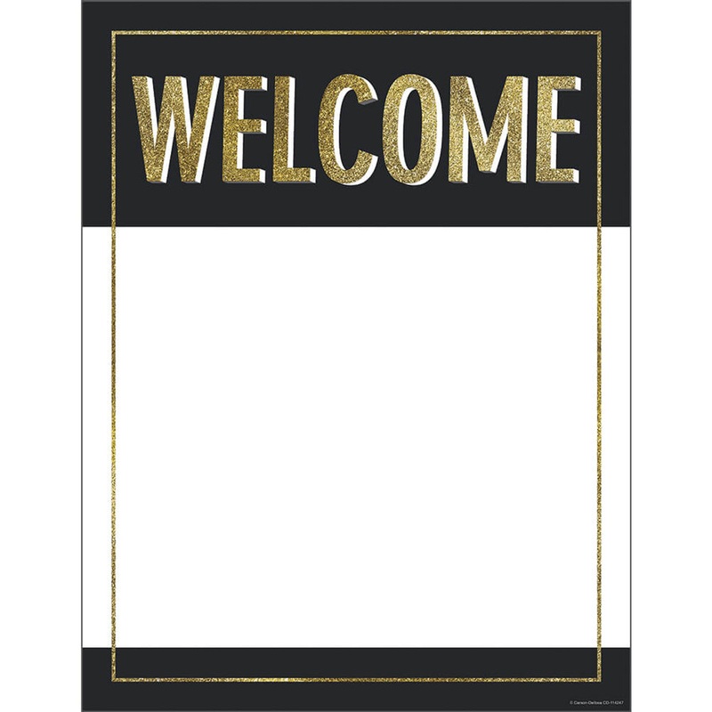 Sparkle + Shine Gold Glitter Welcome Chart