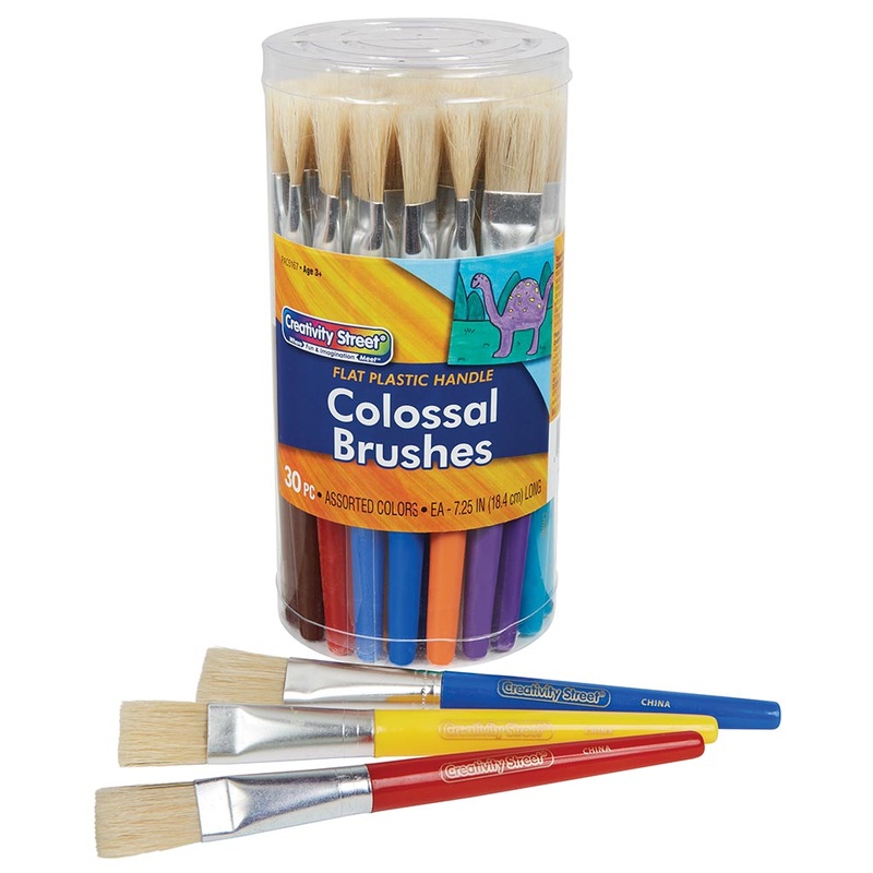 Creativity Street Colossal Plastic Brushes, Flat, 30/Pack