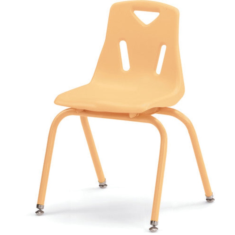 Berries Stacking Chair with Powder-Coated Legs – 16″ Ht – Camel
