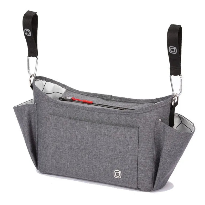 Buggy Buddy XL Universal Stroller Organizer, Cup Holders, Secure Attachment, Zip PocketsGray