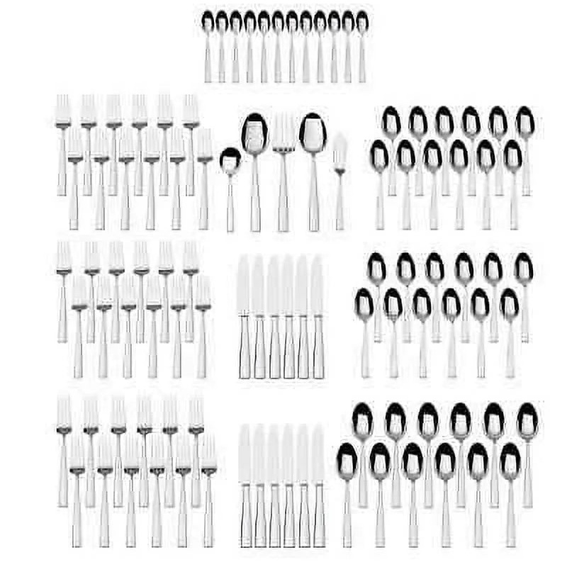 Lifetime Brands Mikasa Everett 101-piece 18/10 Stainless Steel Flatware Set Service for 12