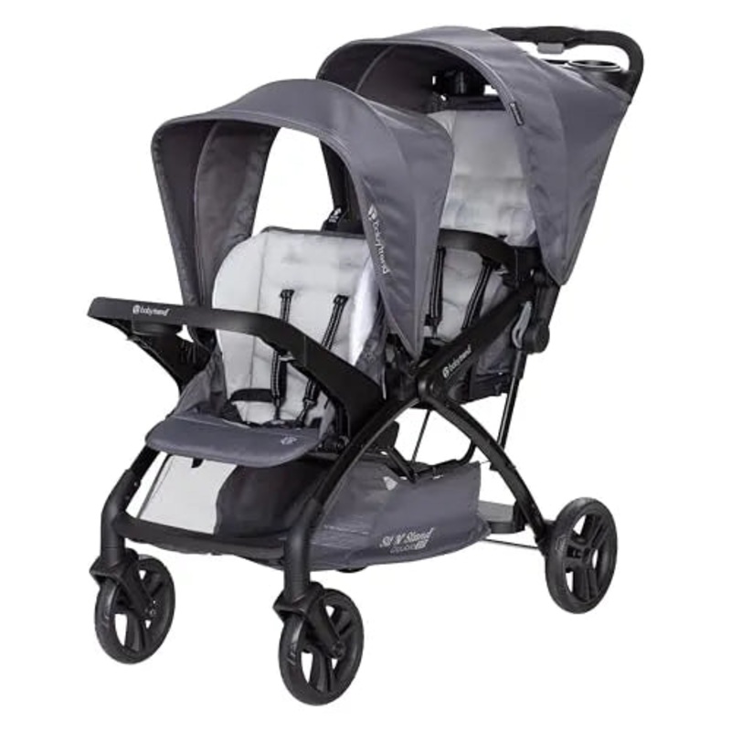 Sit N’ Stand Double 2.0 Stroller – Dash Grey (See Description)