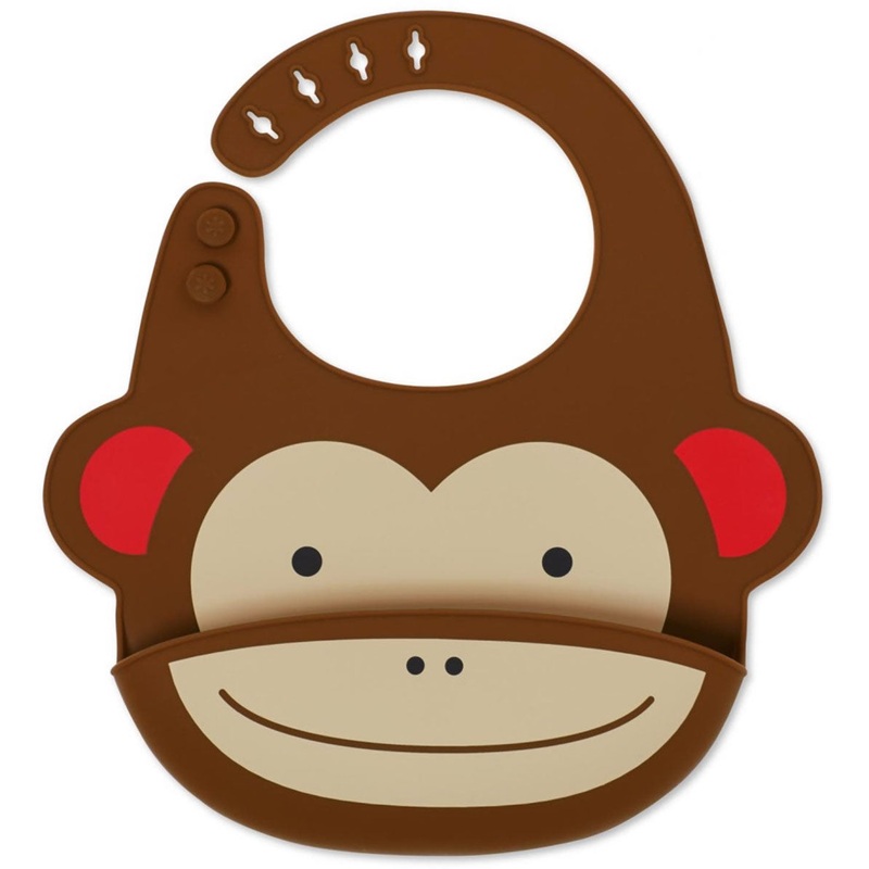 Skip Hop Zoo Fold & Go Silicone Bib – Monkey