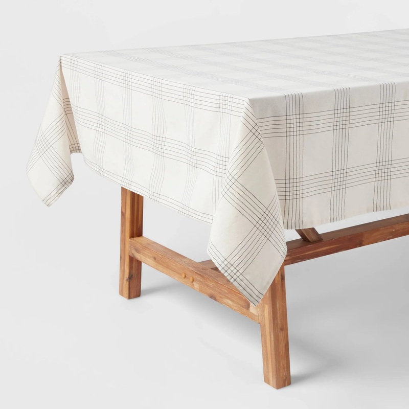 84″ x 60″ Cotton Open Plaid Tablecloth