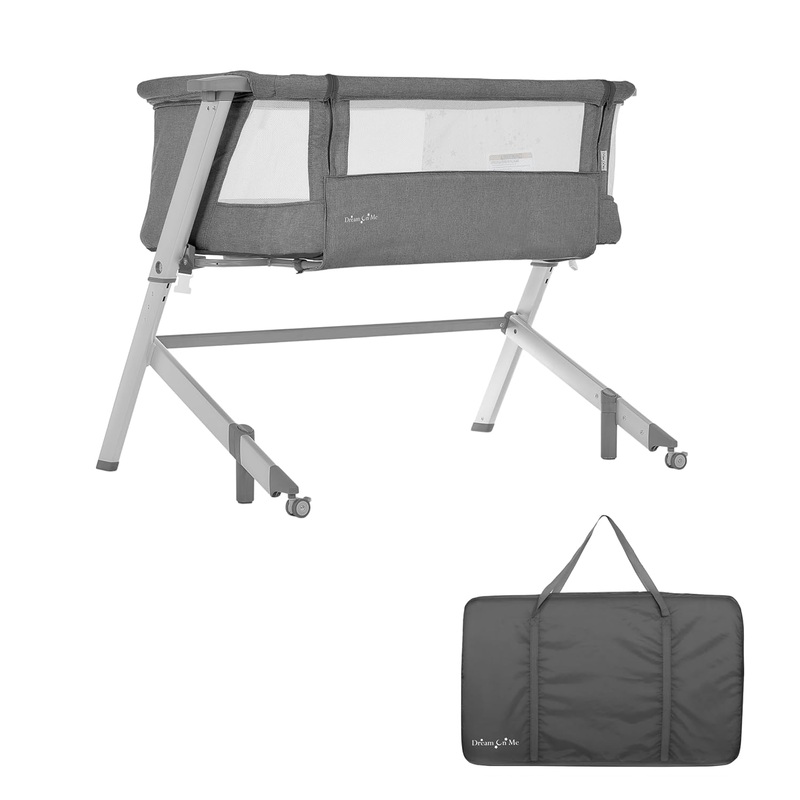 Dream On Me Skylar Bassinet and Bedside Sleeper, Grey