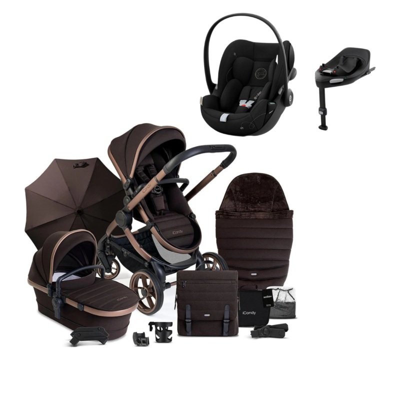 iCandy Peach 7 + Cybex Cloud G with Rotating Base Travel System Bundle – Pecan