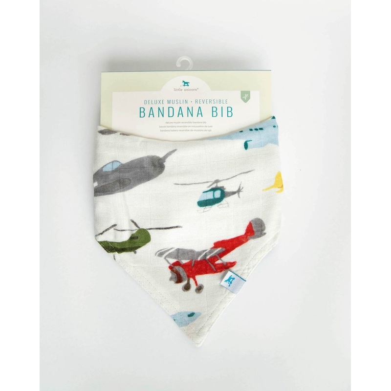 Little Unicorn Deluxe Muslin Reversible Bandana Bib – Air Show