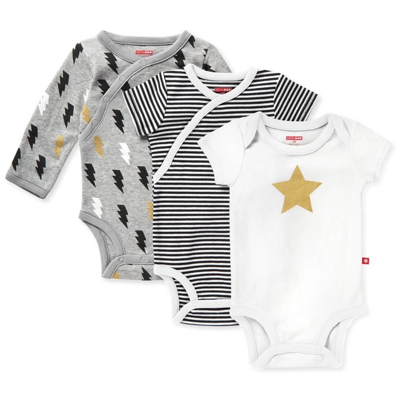 Skip Hop Star-Struck Bodysuit, 3-Pack – Grey (3 Months)
