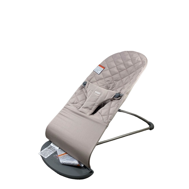 BabyBjorn Bouncer Bliss, Dark Gray Frame, Sand Gray Cotton Classic Quilt