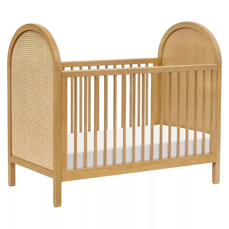 Bondi Cane 3-in-1 Convertible Crib w/Toddler Bed Kit – Honey with Natural Cane
