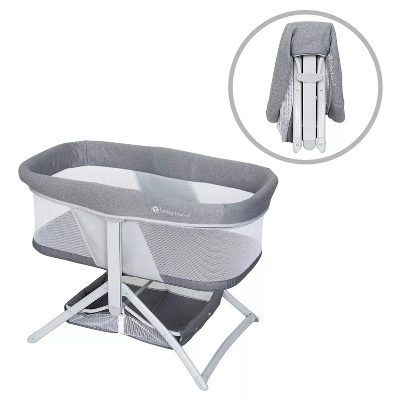 Quick-Fold 2-in-1 Rocking Portable Bassinet – Shadow Stone Gray
