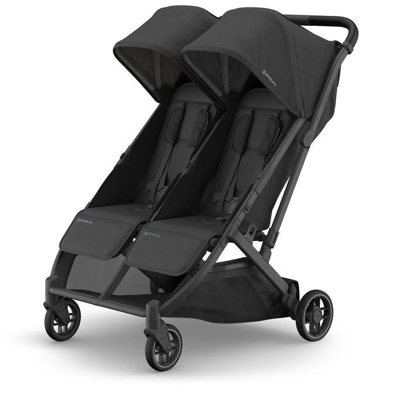 UPPAbaby OPEN BOX Minu Duo Compact Double Stroller – Jake (Charcoal / Carbon Frame / Black Leather)