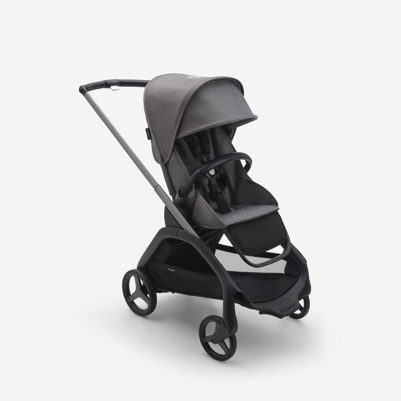 Bugaboo Dragonfly Seat Stroller – Graphite Chassis/Grey Melange Fabric/Grey Melange Canopy