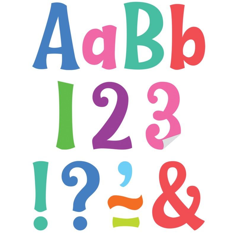 Colorful 4″ Wild Whimsy Self-Adhesive Letters Combo Pack