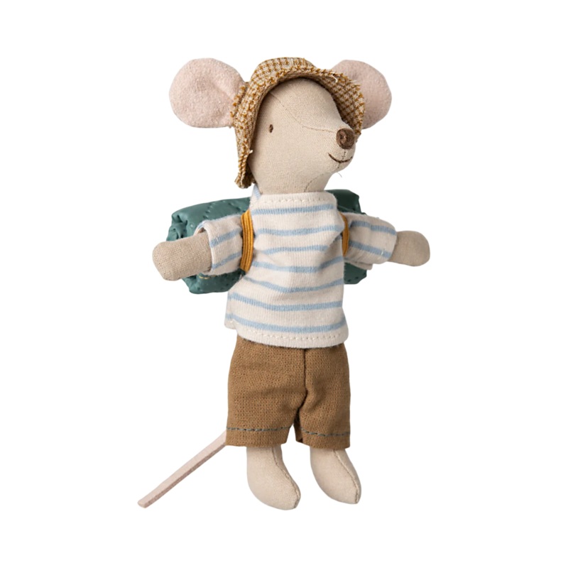 Maileg Hiker Mouse, Big Brother – Blue Stripes