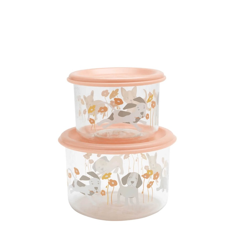 Small Food Container Set Puppies and Poppies