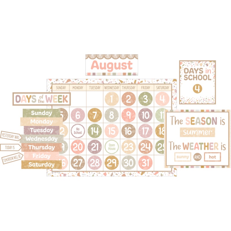 Terrazzo Tones Calendar Bulletin Board Set