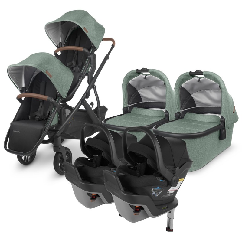 UPPAbaby Vista V2 Twin Double Stroller + MESA MAX Travel System Bundle – Gwen / Jake