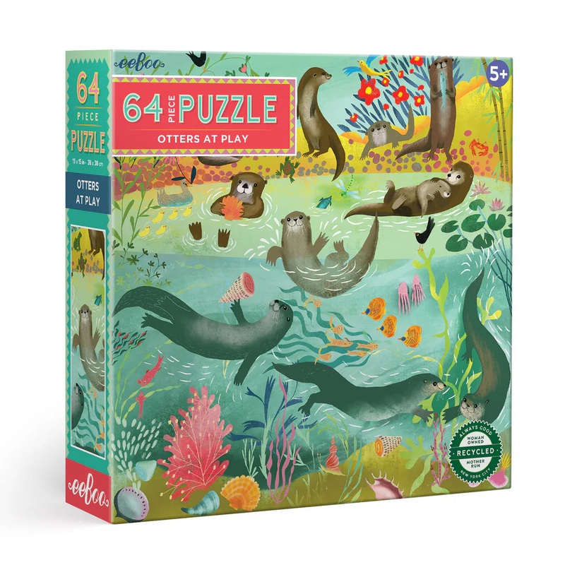 eeBoo Otters At Play 64 Piece Puzzle