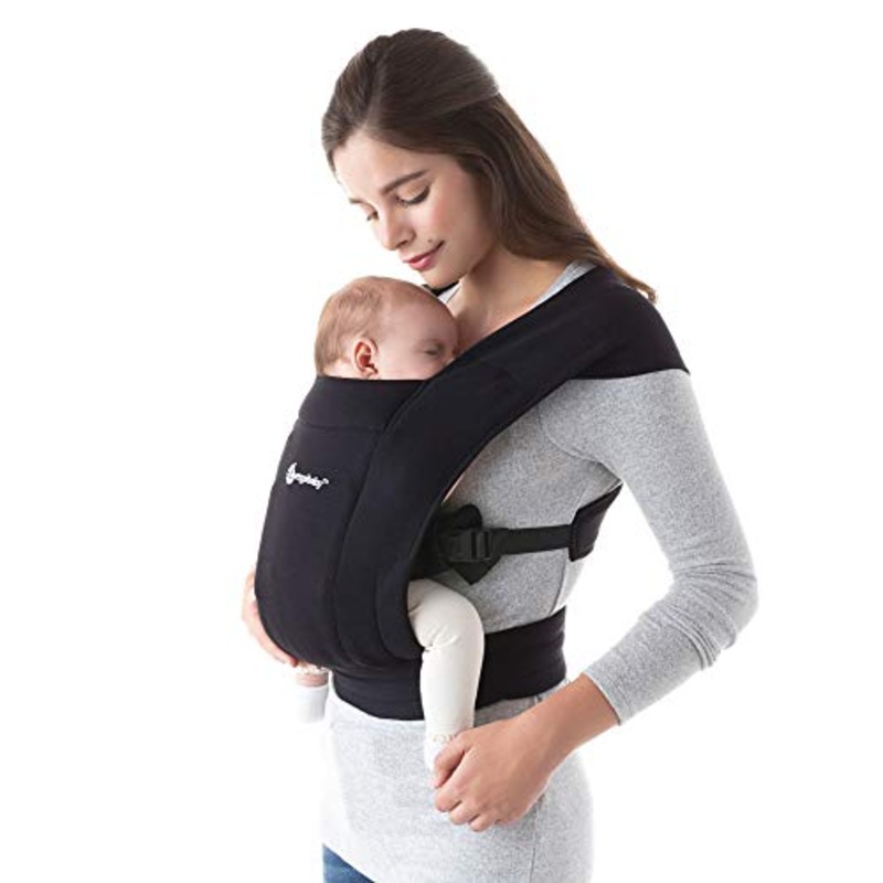 Ergobaby Embrace Baby Carrier, Pure Black, Knit